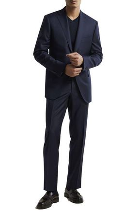 Samuelsohn Ice Wool Serge Suit in Navy at Nordstrom, Size 52 Regular