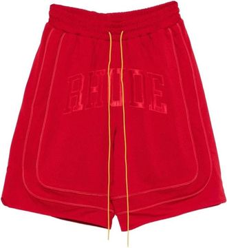 Rhude Logo Mesh Basketball Shorts - Heren - Korte Broeken - Rood - S - Polyester - Korte Broeken