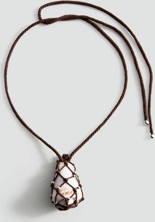 Mango Collana laccio conchiglia marrone - Donna - Taglia unica - MANGO