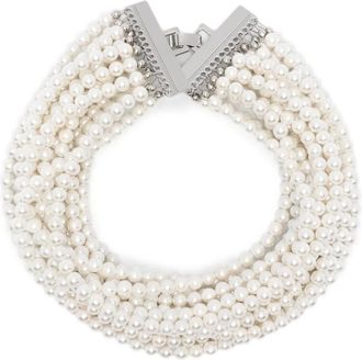 Atu Body Couture Parelhalsketting met meerdere strengen - Wit