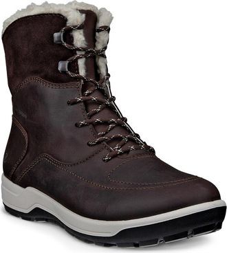 Ecco Trace Lite Waterproof Faux Shearling Lined Hiking Boot in Camel/Camel at Nordstrom Rack, Size 10-10.5Us / 41Eu