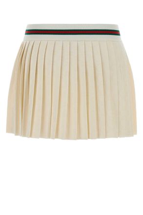 Gucci Womens Ivory Gg Jersey Mini Skirt Whitemc Gonne