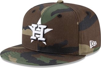 New Era Unisex-Adult MLB 9Fifty Camo Primary Logo Adjustable Snapback Hat Cap One Size Fits All, Houston Astros, One size