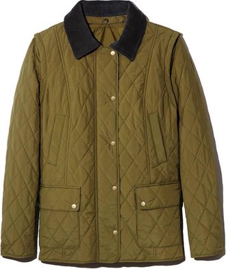 Frontrow Womens Thermore Multiway Quilted Jacket In Khaki Green