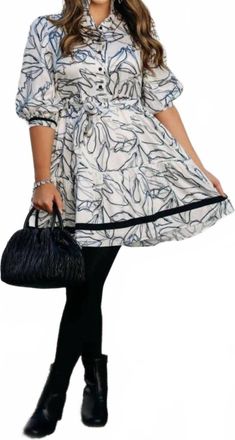 Jade Yoga Leaves Dress In Black Leaves