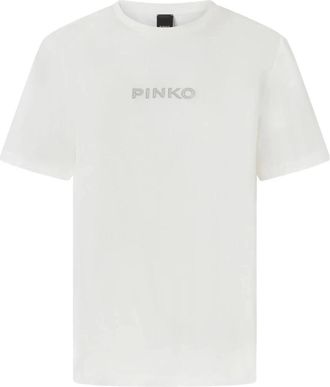 Pinko Sneeuwwit Statement T-shirt - Dames - T-shirts - Wit - 2XS - Tops