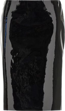 Ferragamo Patentlederen Kokerrok - Dames - Leren & Su&egrave;de rokken - Zwart - 2XS - Leer - Rokken