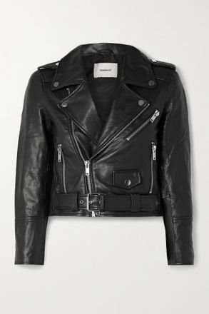 Deadwood + Net Sustain Joan Leather Biker Jacket - Nero