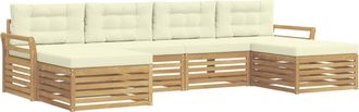 vidaXL Conjunto De Sof&aacute;s De Exterior 6 Uds. Blanco Y Crema Vidaxl