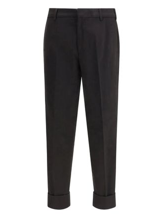 Cruna belt-loops trousers - men - Cotton - 48 - Black