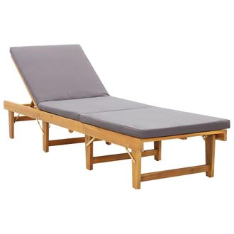 vidaXL Vidaxl - Lettino Prendisole Pieghevole Con Cuscino In Massello Di Acacia