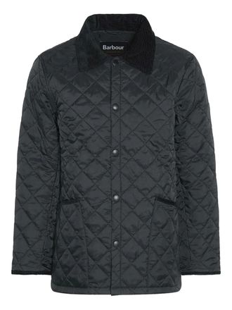 Barbour diamond-quilted corduroy-collar jacket - men - Polyester/Polyamide/Cotton - 40 - Black