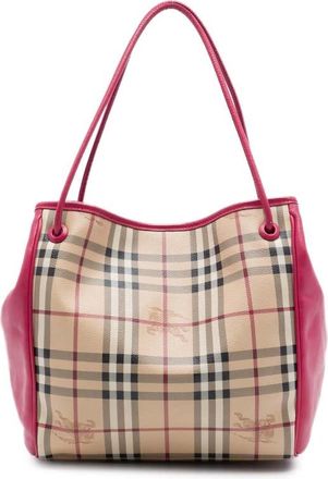 Burberry Pre-owned Burberry Small Haymarket Check Coated Canvas and Calfskin Canterbury Tote Ladies 7Y9O3J84F4HEW0TF