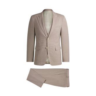 HUGO BOSS Heren, Pakken, Beige, Maat: XL Wol