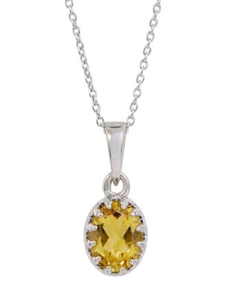 Savvy Cie Jewels Silver 1.10 Ct. Tw. Citrine Pendant Necklace