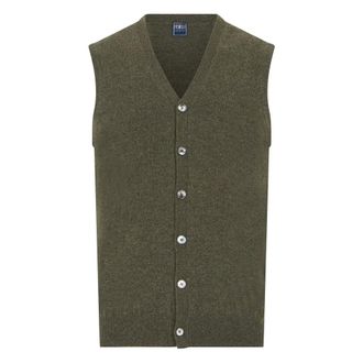 Fedeli C&aacute;rdigan sin Mangas - Knitwear - Hombre - Verde - M