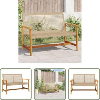 vidaXL vidaXL Rattan - Panca da Giardino Beige 112 cm in Polyrattan e Legno di Acacia