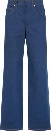 Fendi Wide Jeans, female, Blue, Size: M Long Jeans
