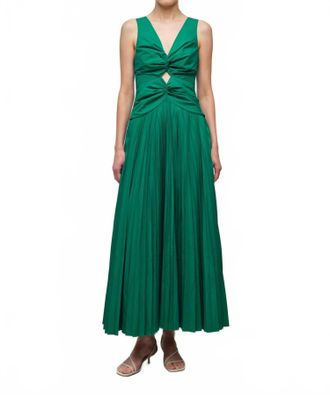 SIMKHAI Vivianne Cotton Midi Dress In Kelly Green