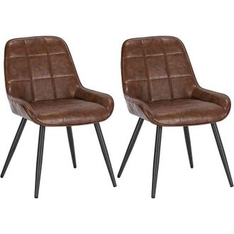 Woltu Set di 2 Sedie da Pranzo con Schienale Curvo Poltroncina imbottita Ufficio Marrone - Woltu