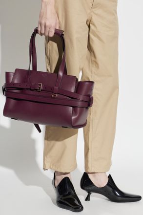 Moschino Leather Shoulder Bag, Womens, Burgundy