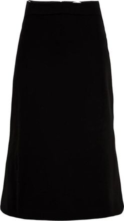 Aspesi Longuette Rok - Dames - Midirokken - Zwart - S - Leer - Rokken