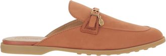 Tod's Nabuk Sabots - Dames - Slip ons - Oranje - 38 1/2 EU - Leer - Schoenen