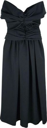 Preen Black stretch-satin Ellie off-shoulder dress Size S