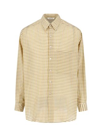 Auralee Beige Check Cotton Shirt