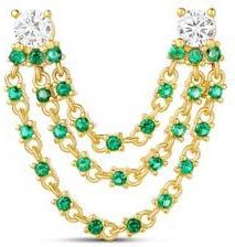 SHYMI 2-Stone Single Layered Chain Earring in Gold at Nordstrom