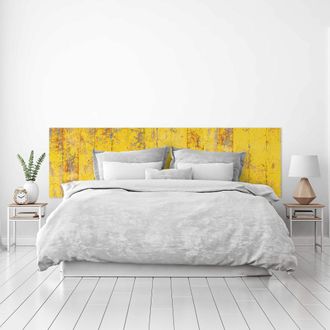 OEM Cabecero Cama Pvc Decorativo Econ&oacute;mico Textura Madera Vieja Pintada Amarillo Desgastada Varios Tama&ntilde;os (200 Cm X 60 Cm)