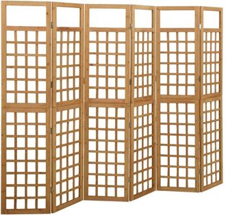 vidaXL Biombo/Enrejado de 6 paneles madera de abeto 242,5x180 cm Vidaxl