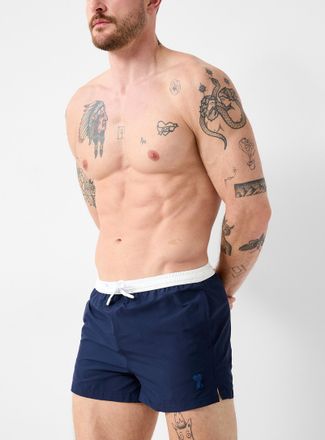 Ami Mens Contrasting waist cropped swim short