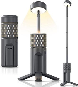 OEM 600 L&uacute;menes, Linterna De Camping Recargable, Luz Port&aacute;til Para Tiendas De Campa&ntilde;a, Senderismo, Emergencias, Resistente Al Agua Ip54, Gris