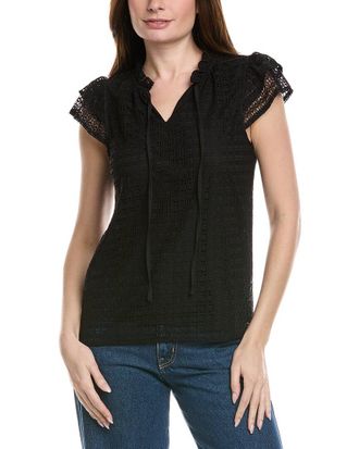 T Tahari Ruffle Lace Top