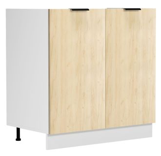 ebuy24 Lavabo Vcm Dimensiones Aprox. Al. 82 X An. 80 X. T. 46 Cm Gabinete Con Dos Puertas Giratorias Muebles De Cocina - Fasola (blanco / Roble Miel)