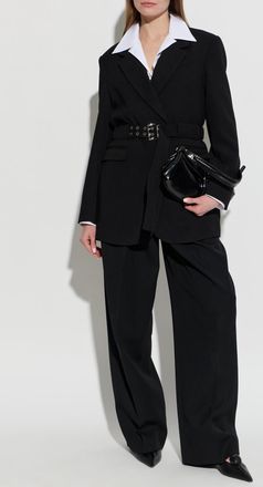 Ganni Blazer With A Waist Belt, Womens, Black