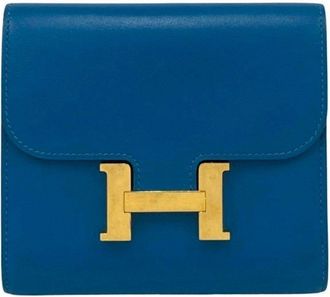 Hermès Blue Leather Wallet (Bi-Fold) (Pre-Owned)