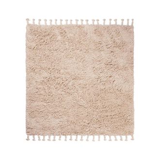 Ferm Living Amass Hochflor Teppich, 140 x 140 cm, off-white