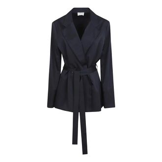 P.A.R.O.S.H. Blazers, female, Blue, Size: M Satin Double-Breasted Jacket