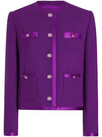 Dolce & Gabbana Blazer met satijnen afwerking - Paars