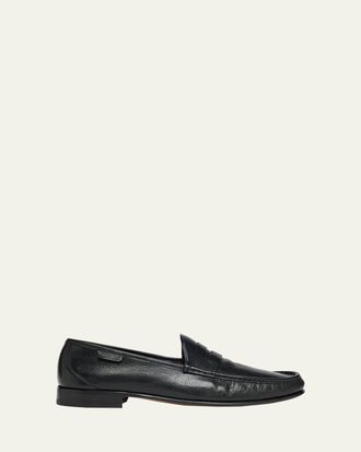 Tom Ford Mens York Grained Leather Penny Loafers
