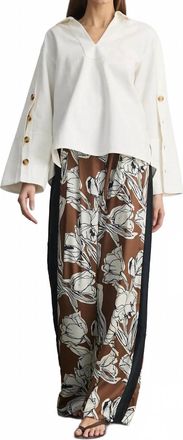 Tanya Taylor Lally Relaxed Top In Chalk