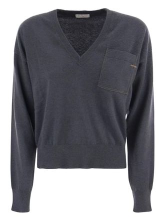 Brunello Cucinelli V-neck sweater - Grey