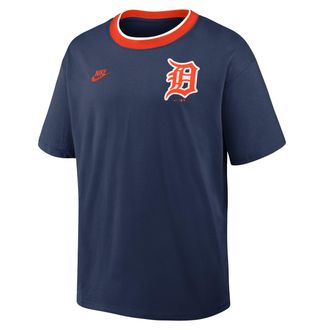 Nike Detroit Tigers Cooperstown Ringer Nike Mens MLB T-Shirt in Blue | 045Q0H6HD61-N3R