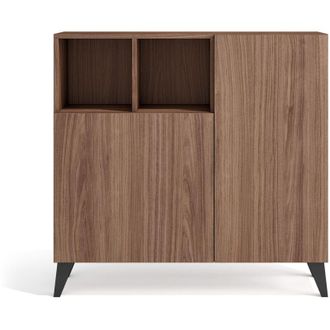 HERDASA Herdasa, Zapatero En Melamina, Modelo Moss, 87x90x27cm, Nogal Velmore - Patas Grafito