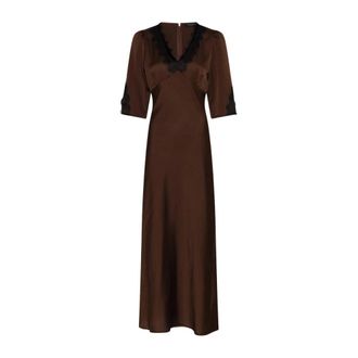 Bruuns Bazaar Midi Kleedjes - Dames - Casual kleedjes - Bruin - S - Kleedjes