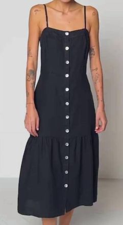 Nation Ltd Luciana Midi Dress In Jet Black