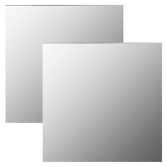 Berkfield Home Wall Mirrors 2 pcs 60x60 cm Square Glass in Silver