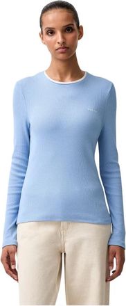 Stine Goya Long Sleeve Top - Dames - Longsleeves - Blauw - XS - Katoen - Tops